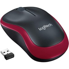 Logitech M185 draadloze muis - rood/zwart